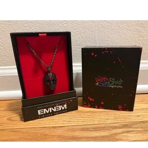 Eminem Limited Edition Hockey Mask Diamond Pendant & Chain Gun Metal TDOSS NIB